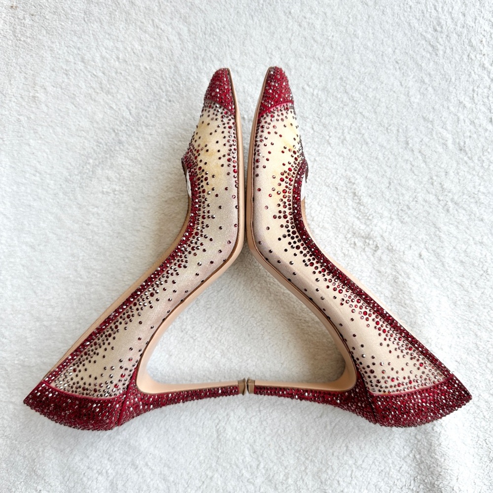 Gianvito‎ Rossi Rania 105 crystal-embellished pumps EU 38 US 8 red heels - Picture 7 of 14